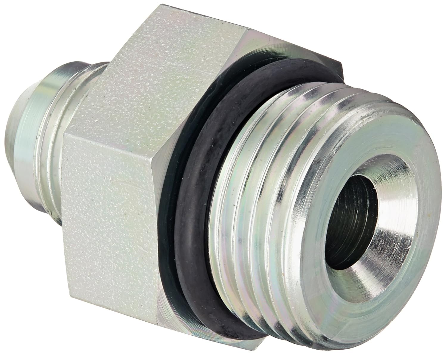 Eaton Aeroquip 202702-12-8S Steel Flared Tube Fitting, Adapter, 1/2" Male JIC x 3/4" O-Ring Boss Male (Pack of 4)