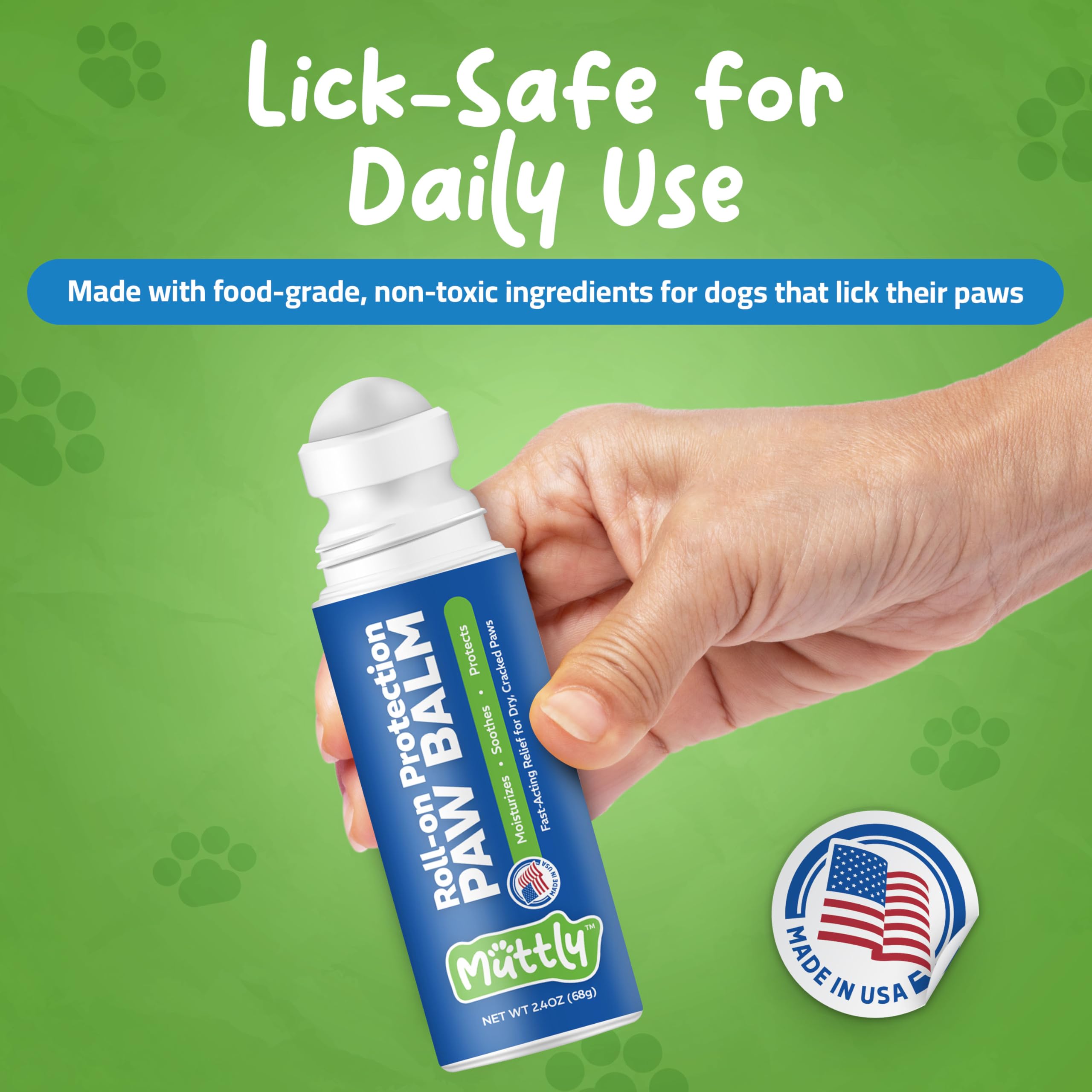 Roll-On Dog Paw Balm - Moisturizer & Soothing Protection from Snow & Hot Pavements - Snout Soother for Dogs - Easy & Fast to Apply, Natural, Non-Toxic, Food-Grade, Lick-Safe Wax - image 3