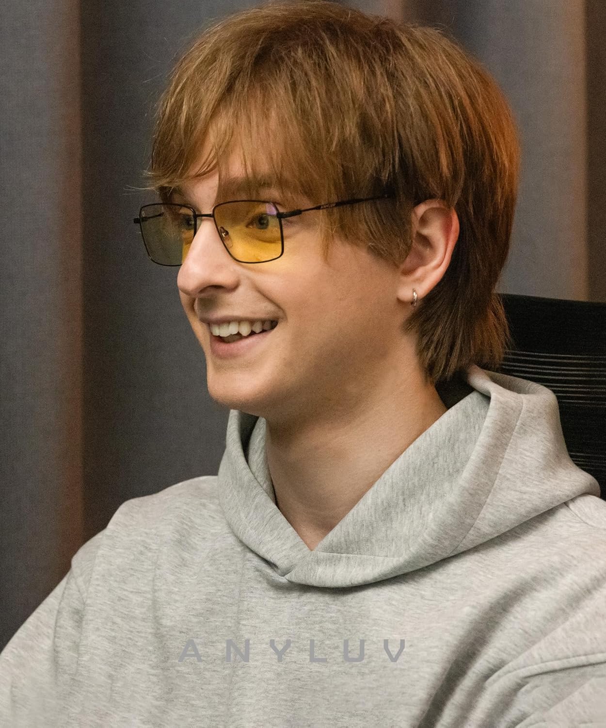 ANYLUV Rectangle Blue Light Glasses, Classic Business Style Computer Glasses, Lightweight Metal Eyeglasses for Anti Eyestrain - Image 2