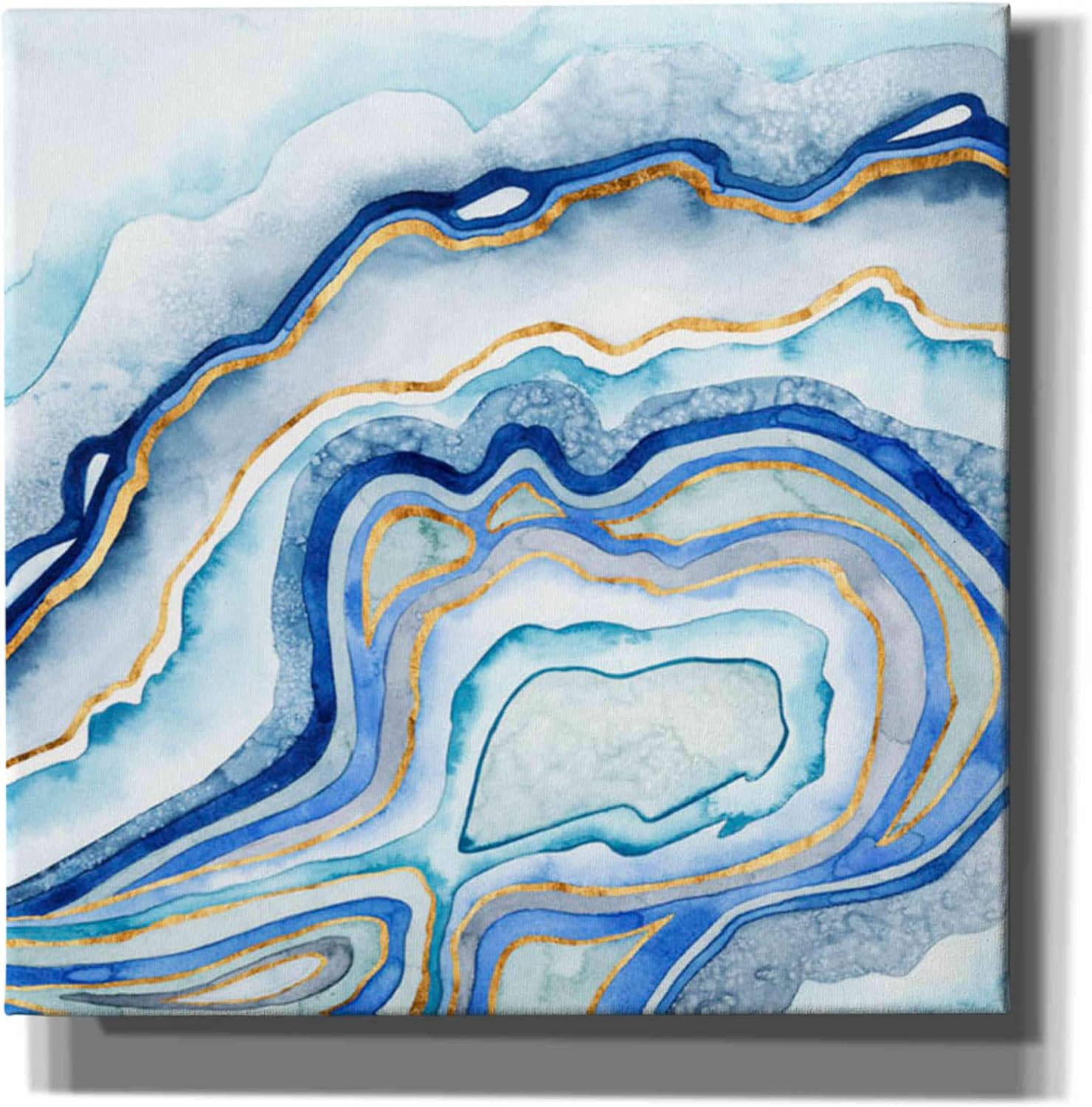 Epic Graffiti 'Cobalt Agate II' by Grace Popp Canvas Wall Art, 12"x12"