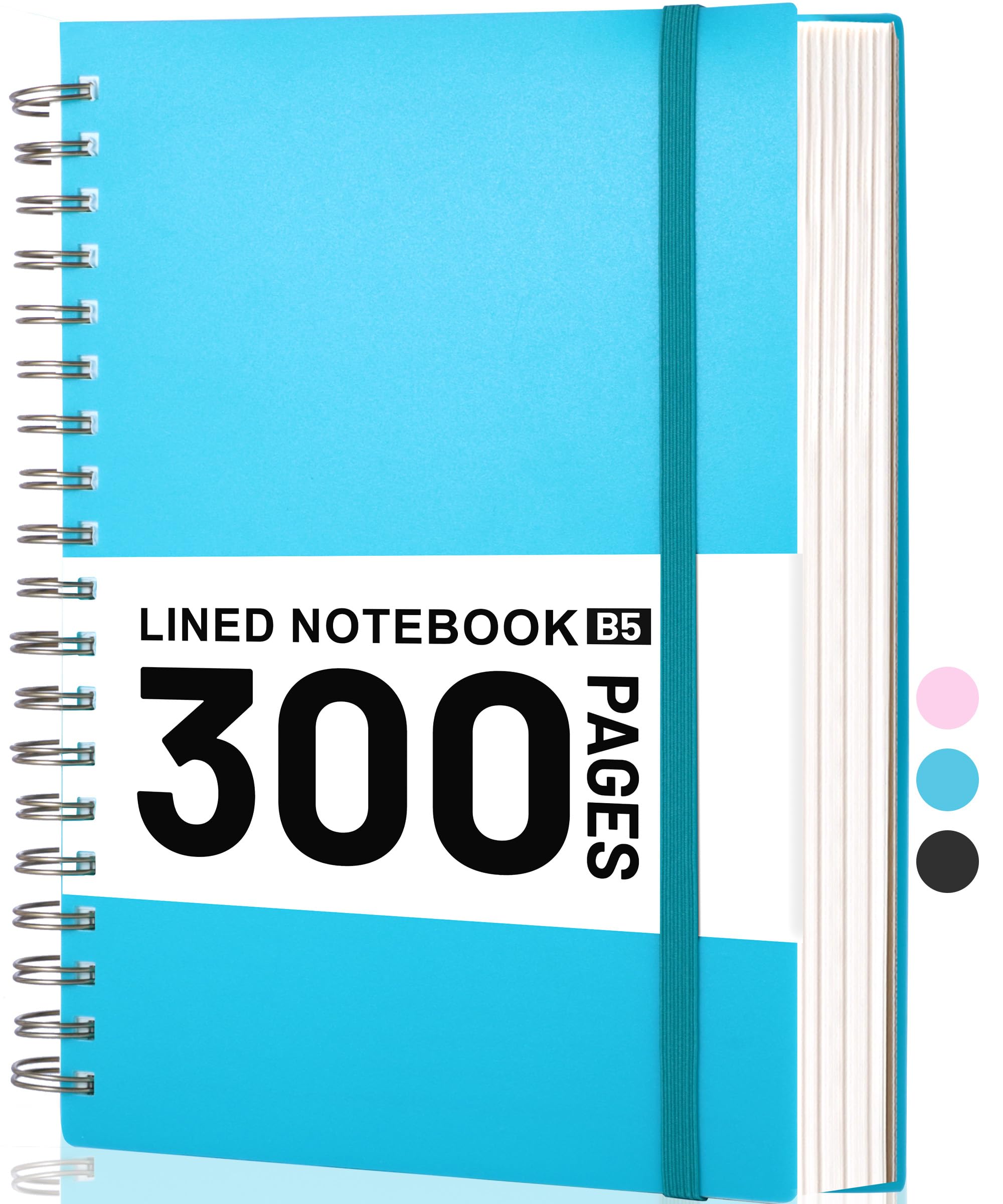 Yoment B5 College Ruled Spiral Notebook 7.3"x10.15" 300 Pages Journal, Lined Spiral Notebooks Thick 100GSM Paper Hardcover Writing Notebook for School