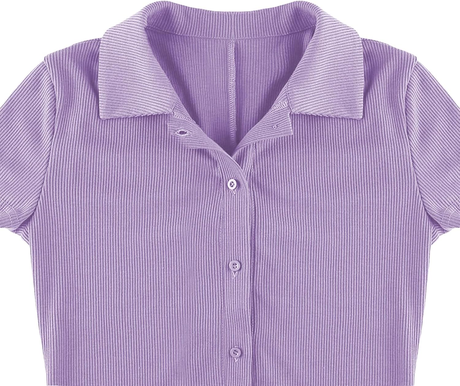 LilyCoco Womens Button Up Bodycon Romper Shorts Short Sleeve Collared Sexy One Piece - Image 4