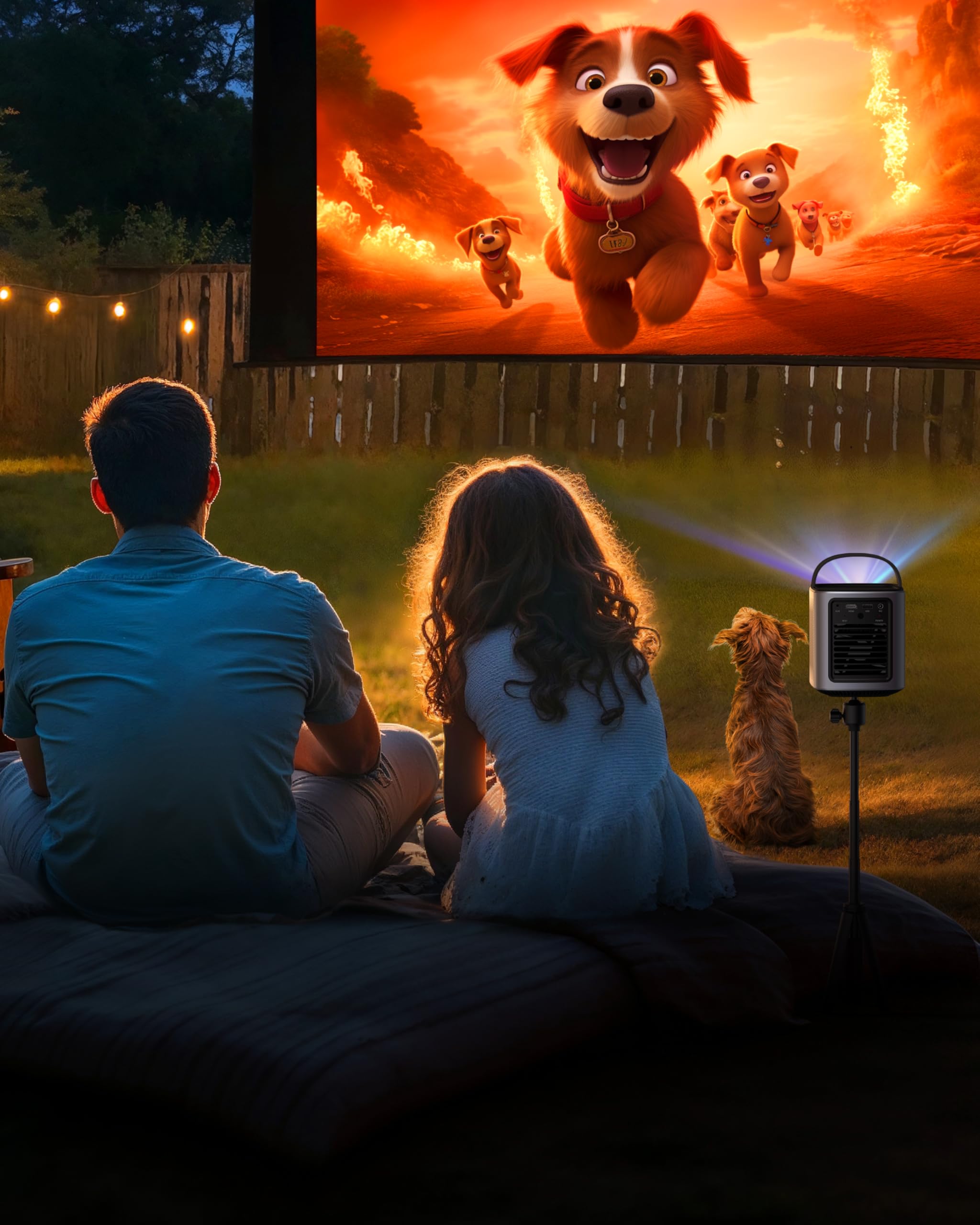 Nebula by Anker Mars 3 Air Mini Beamer, WLAN Projektor, 1080p mit Google TV | Smarter, tragbarer Projektor mit 400 ANSI-Lumen, Dolby Digital, 2*8W, 150-Zoll Bild, Integrierter Akku, 2,5h Spielzeit