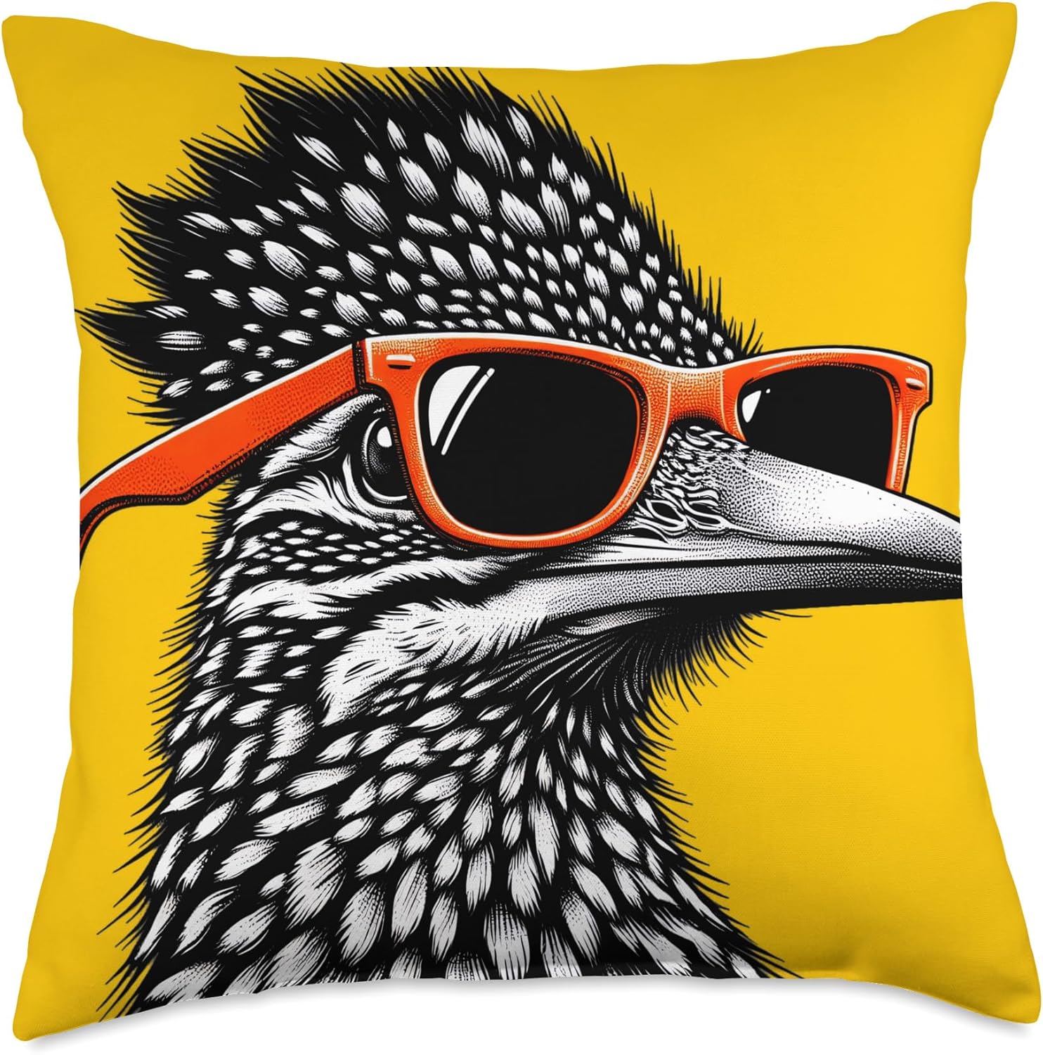 Cool Roadrunner Bird Wearing Sunglasses Graphic Art Throw Pillow