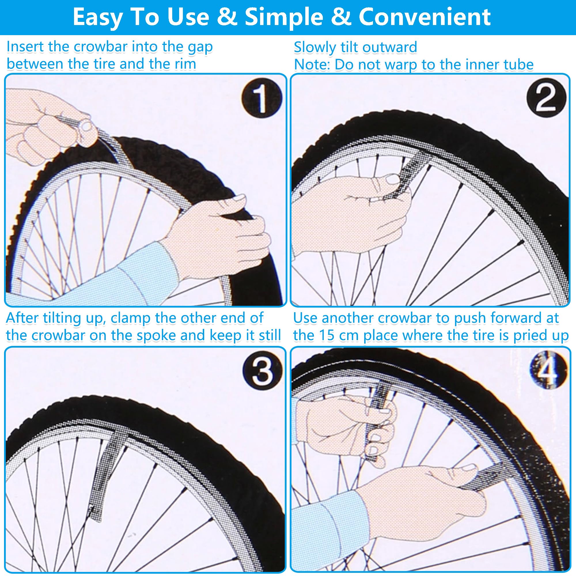 Ruayia Leva per pneumatici per bicicletta, Accessori Bicicletta