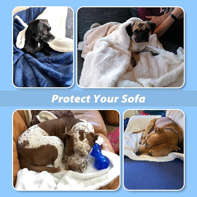 Foto 5 de 8 de Pawsee Manta de Forro Polar para Mascotas, Manta de Felpa Sherpa Lavable y esponjosa, Cama para Perros
