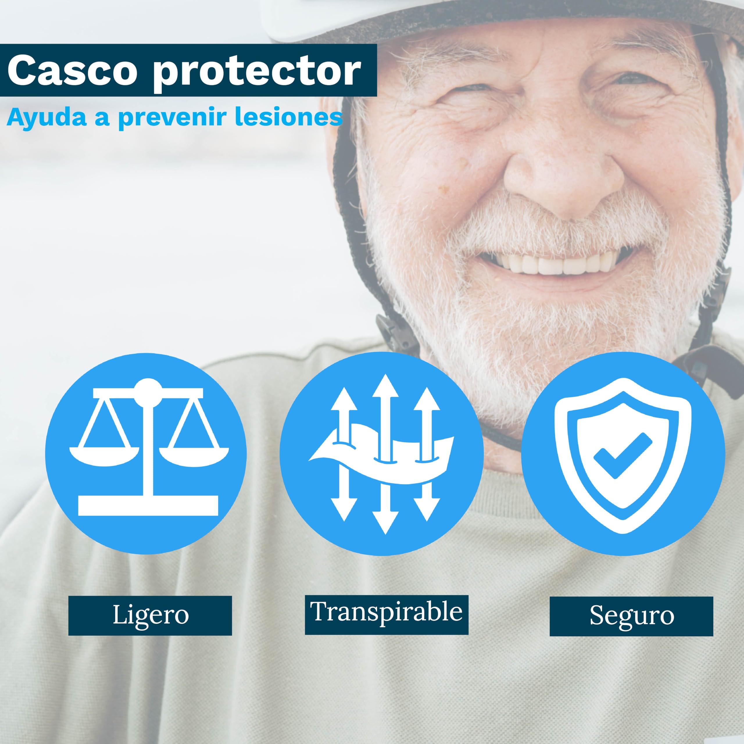 Ubio Casco de Protección Craneal Negro, Tejido Transpirable - Protector para la Cabeza Personas Mayores, Epilepsia, Convulsiones, Niños, Adultos - Arnés de Mentón Ajustable 50-54cm Fabricado en España