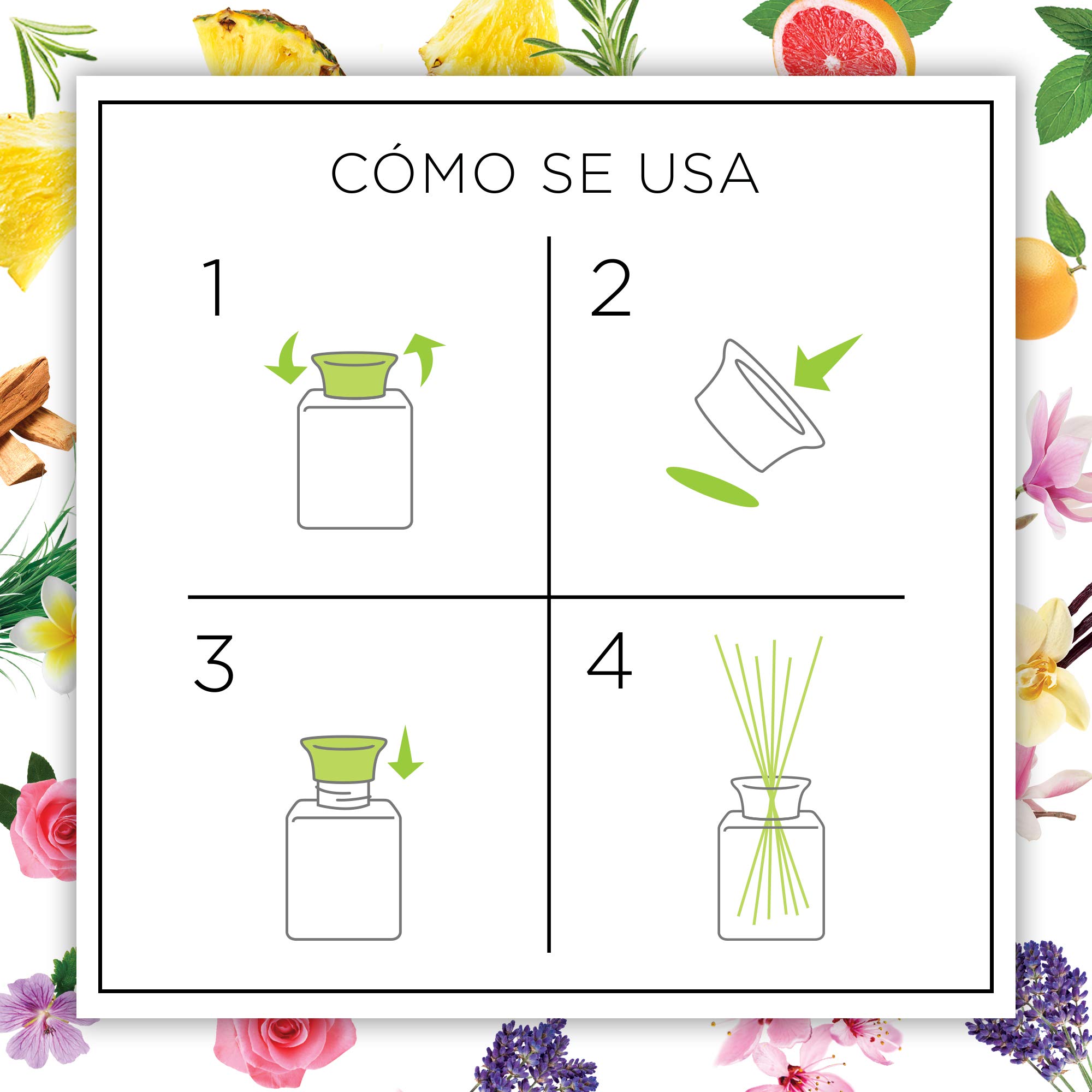 Botanica by Air Wick Varitas Perfumadas - Mikados Ambientador, Esencia Para Casa Con Aroma A Vainilla Y Magnolia Del Himalaya, Naturaleza, 80 ml (Paquete de 4)