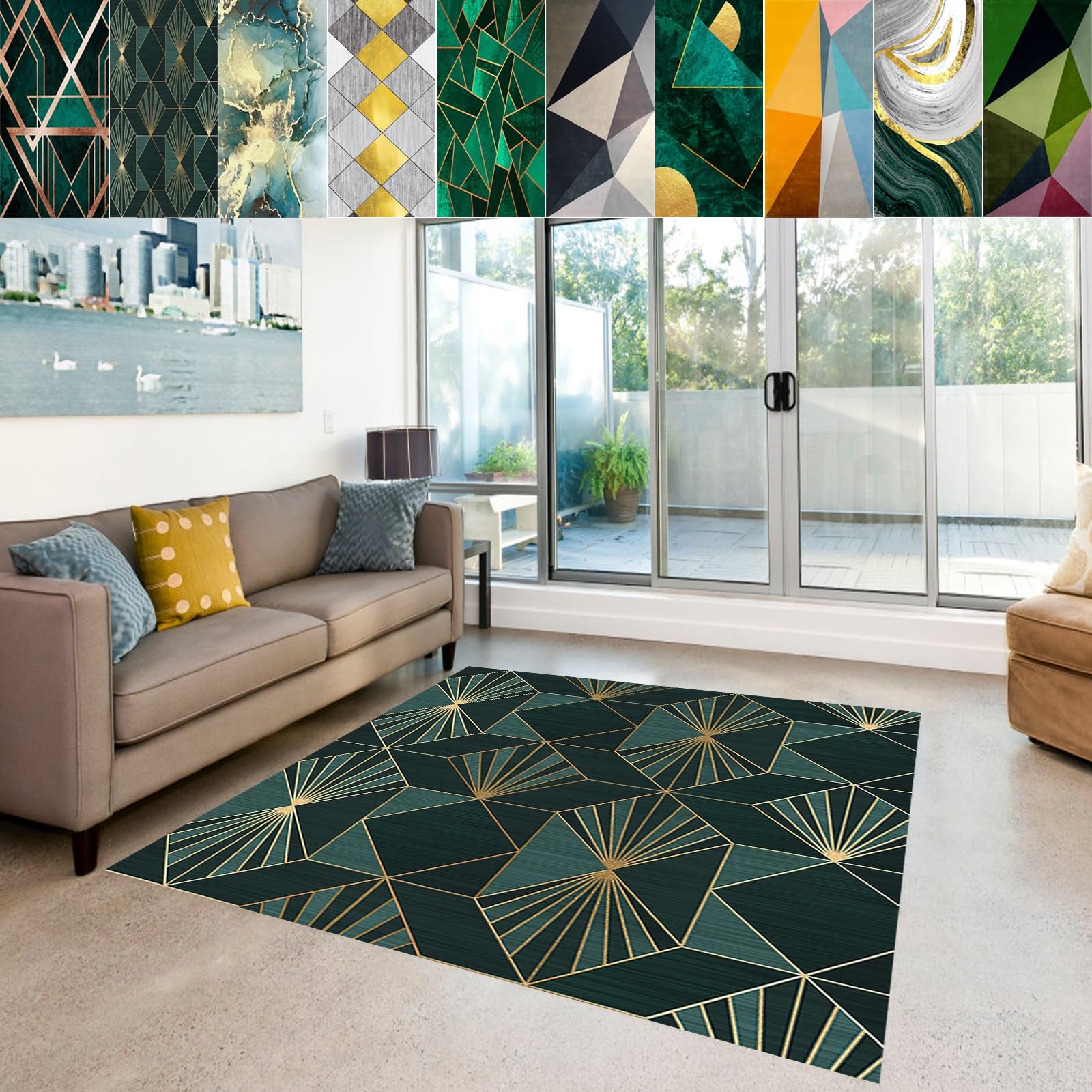Alfombra de cocina de cuero moderna de 50 x 60 cm y pasillero