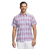 Men's Short Sleeve Madras Button Down Shirt