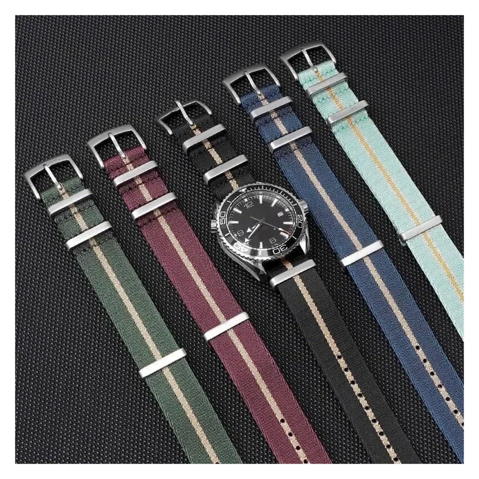 Remplacement du bracelet de la montre intelligente Bracelet en toile de Nylon for hommes, 18/20/22/24mm, universel, respirant, Durable, remplaçable