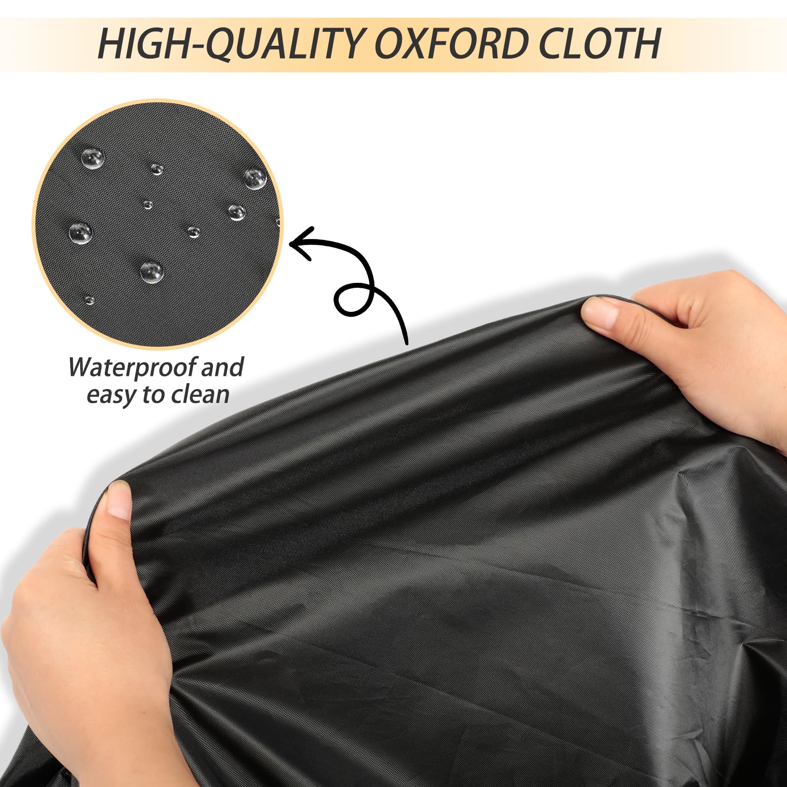 Cozary Housse de Chaise, Housse Chaise Exterieur pour Fauteuil Suspendu, 210D Oxford, Protection Contre UV/Pluie/Vent, avec Fermeture Étanche et Cordon de Serrage, Housses de Chaises,190*115cm, Noir