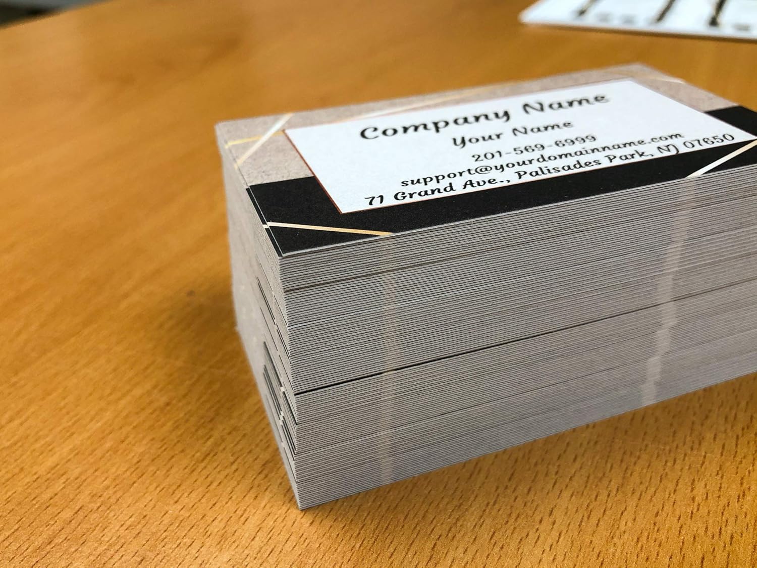 Custom Premium Business Cards 100 pcs Full color - Printed on Classic matte paper 14pt (114 lbs. 308gsm-) (Kraft-Floral) : Office Products
