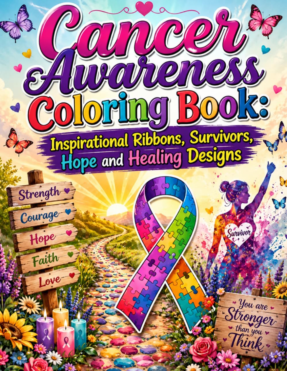 Cancer Awareness Coloring Book: Inspirational Ribbons, Survivors, Hope and Healing Designs