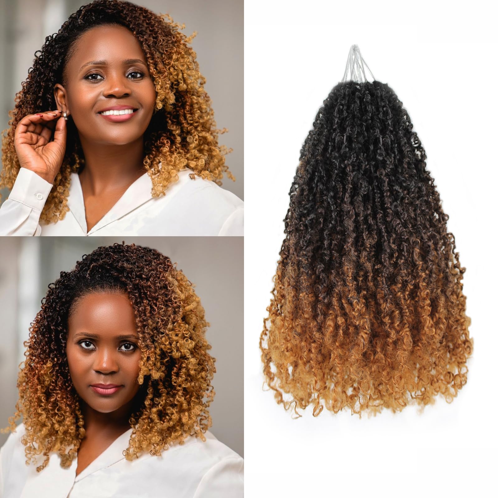 Haftaluv Yanky Twist Crochet Hair 16 Inch 9 Packs Pre Looped Mini Twist Yankee Twist Micro Synthetic Curly Crochet Hair Extensions For Black Women (16