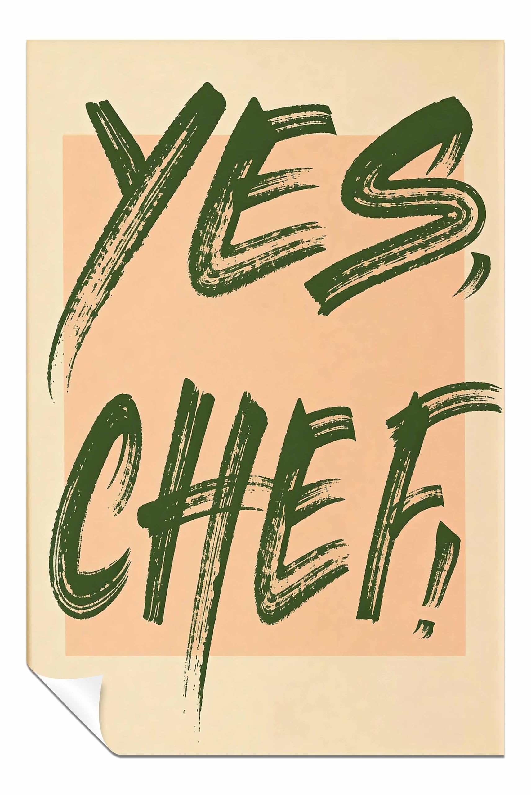 Panther Print Unframed Poster Yes Chef Minimalist Kitchen Poster Modern Typography Print Print, Pictures For Home Walls, Bedroom, Living Room & Bathroom Decor 31X20cm (12X8in)