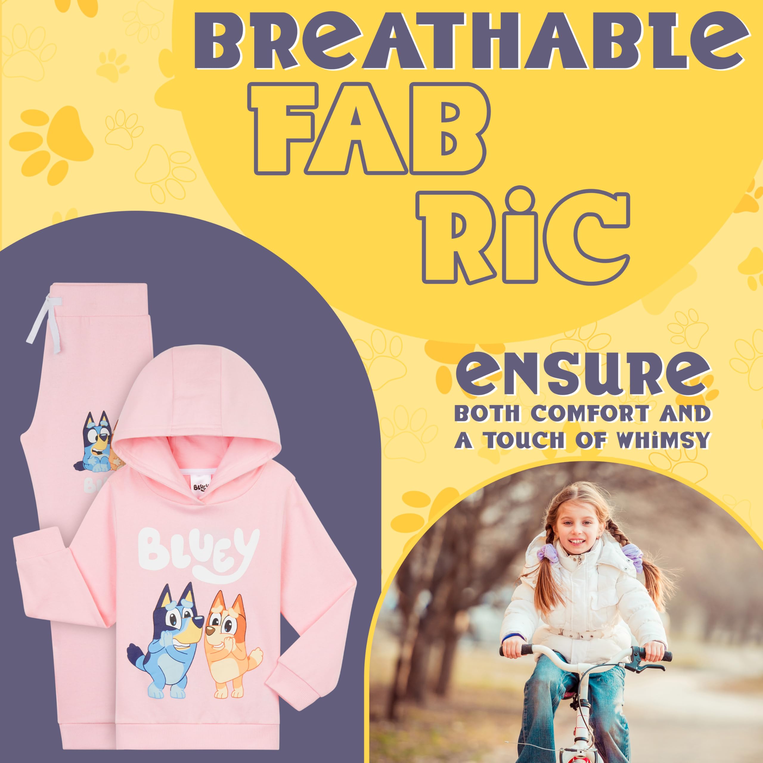 BlueY Ensemble de Survêtement, Ensemble Jogging Fille, 100% Coton Sportswear Fille - Cadeau Enfant