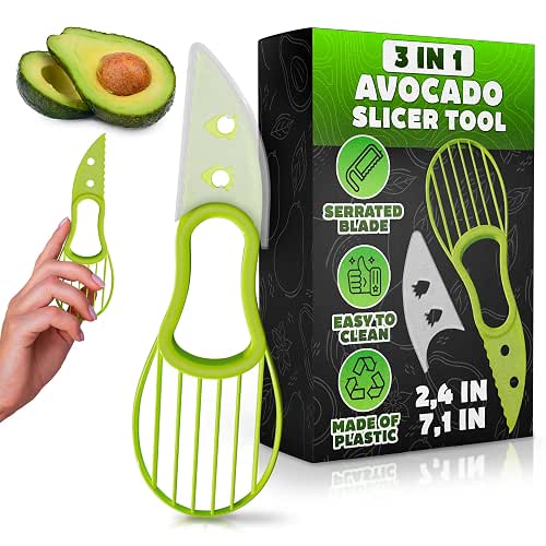Avocado Slicer Tool 3 in 1 – Food-Grade Plastic Cutter,