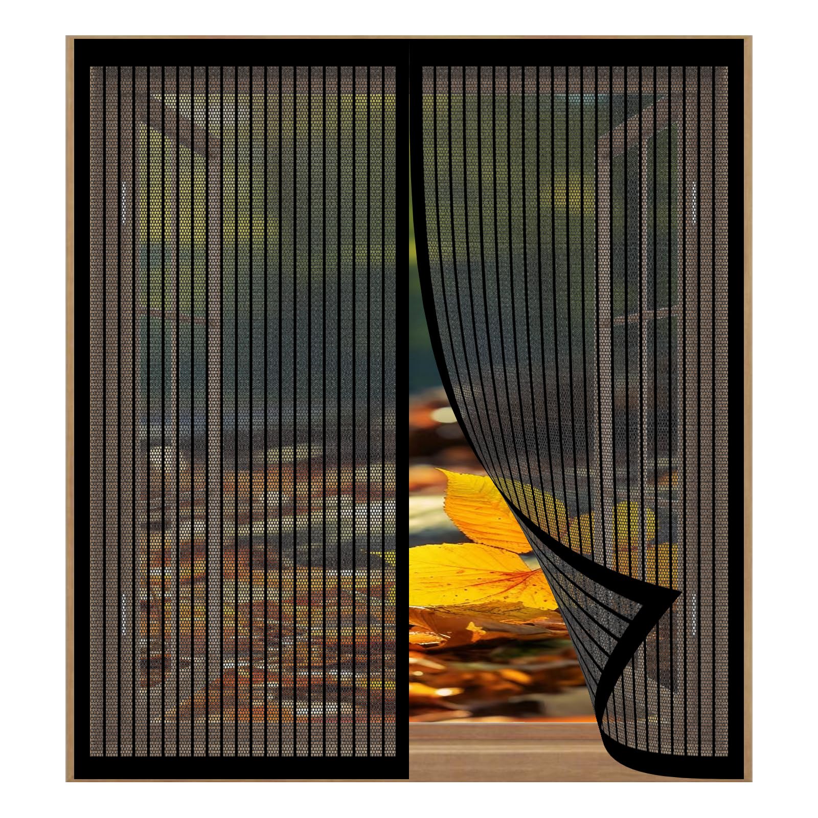 Yuanwan Black Window Pollen Screen 95 X 55 Cm Easy Installation No Drilling Or Screwing Powerful Magnets For Windows Nets To Keep Bugs Out,