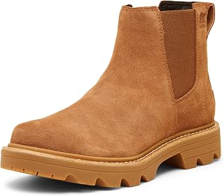 SOREL Women's Revel RD Chelsea Waterproof Boots - Rugged Suede/Leather, Calf-High, All-Weather Traction