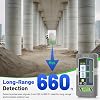 Huepar Pro Detector láser, receptor láser LCD y LED LR300 para nivel láser - haces verdes y rojos para exteriores, compatible con niveles láser Huepar y Pro con modo pulso, hasta 660 pies, IP65, imán y pinza incluidos 3