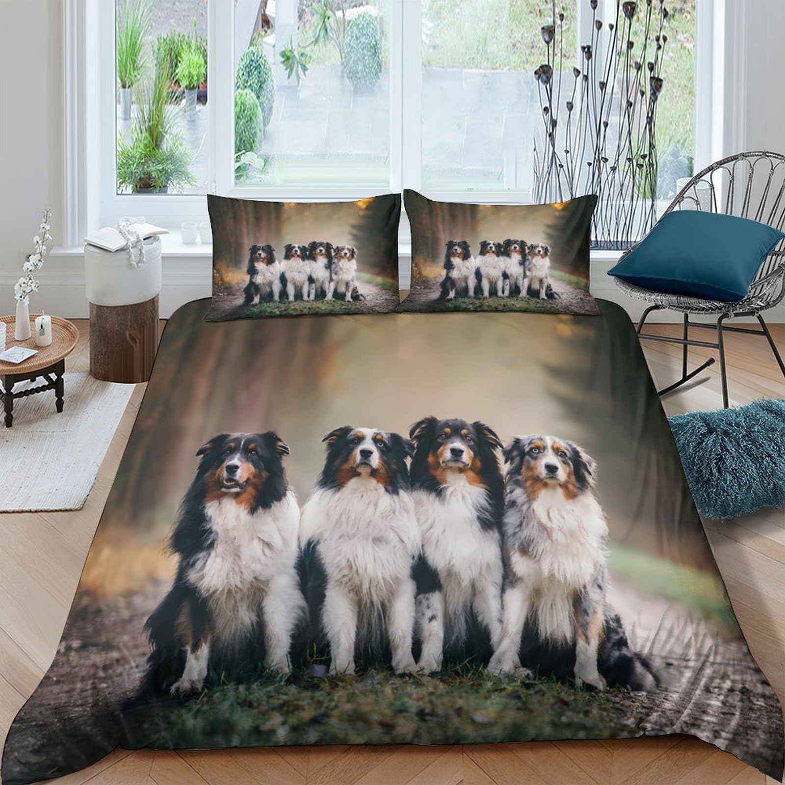 Parure de lit cheval 3D en microfibre 135x200 cm avec housse de couette et taies pour chambre garçon