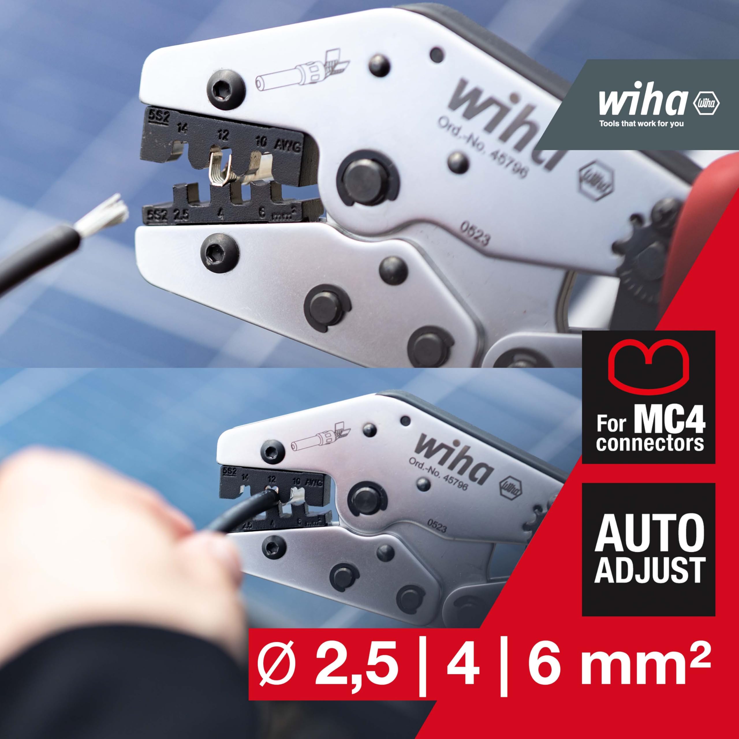 WIHA WERKZEUGE GMBH Herramienta crimpadora para conectores MC4
