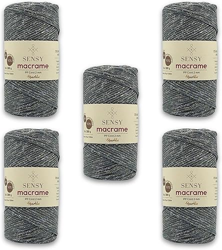 Miniatura 20 de Sensy Premium 2mm 76 Metros de Cuerda de Poliéster 100% Cordón de Polipropileno Cordón de Macramé 2mm Cordón para Bolso de Crochet Hilo de Crochet