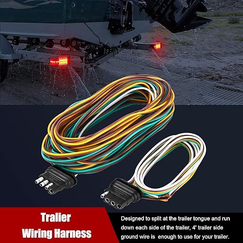 Miniatura 4 de LIMICAR - Arnés de cableado de remolque de 25 pies, kit de arnés de cableado de remolque con kit de cableado de remolque de 4 pines, cable de