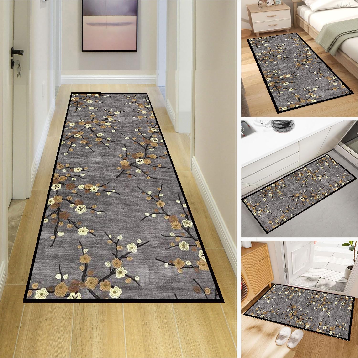 Dmkjdzsw Carpet Runner，Non Slip Backing for Kitchen Floor，Long Hallway Hall Runner Narrow Rugs - Cotton Pile