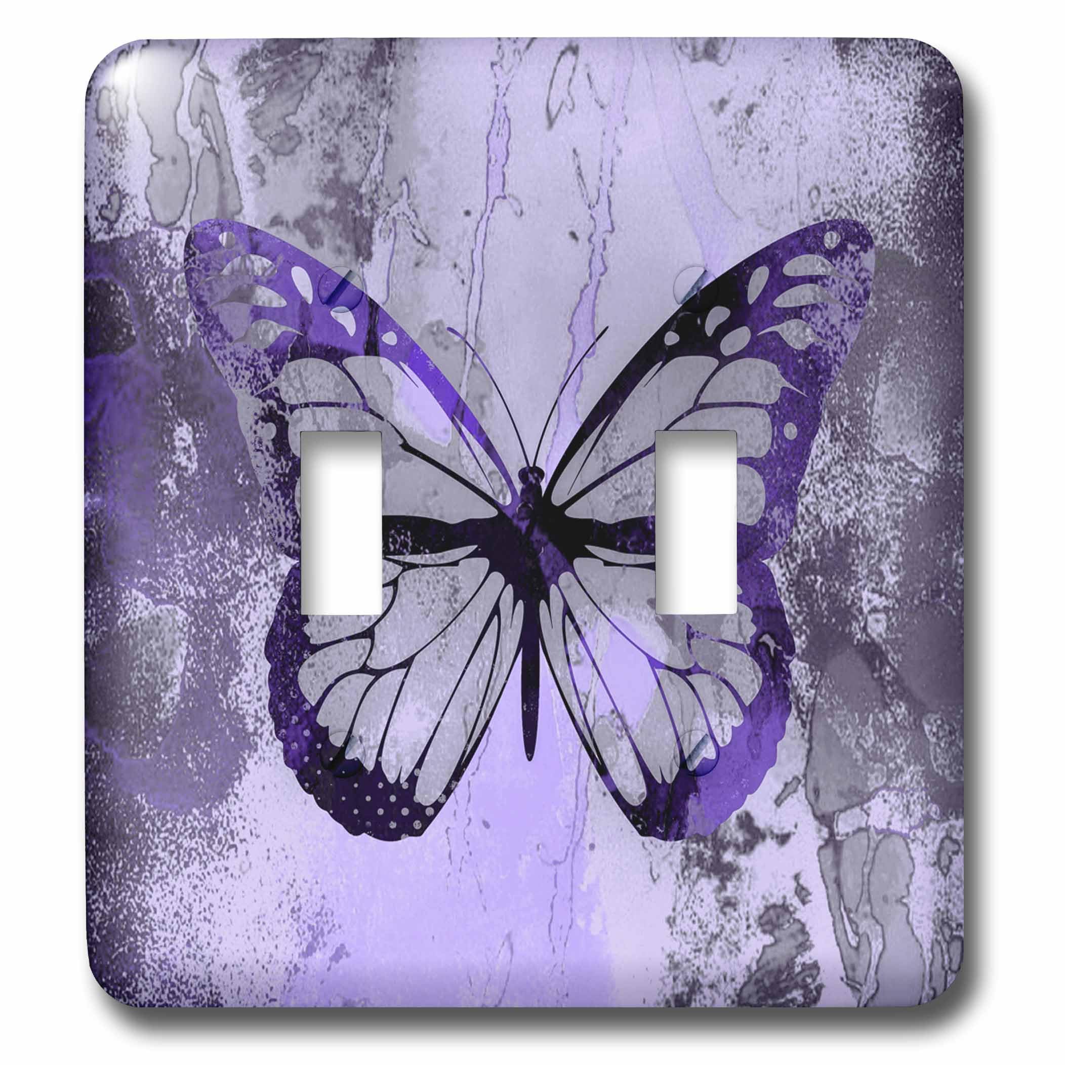 Interrupteur à bascule violet 3dRose lsp_274793_2 motif papillon mural