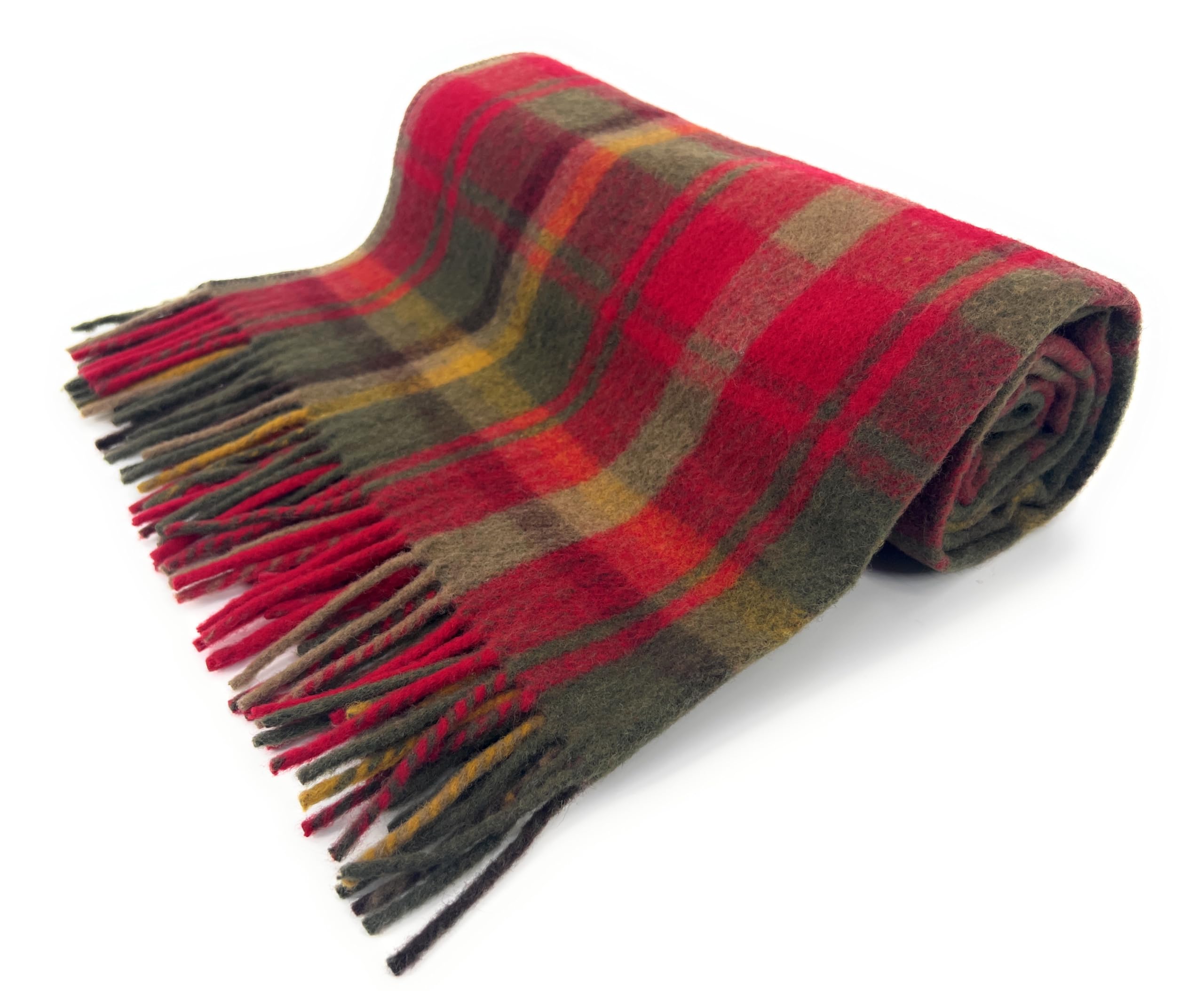 Tartan Tweeds Dark Maple Tartan Wool Blanket, Cosy Warm, Bed Or Sofa Throw (, Knee)