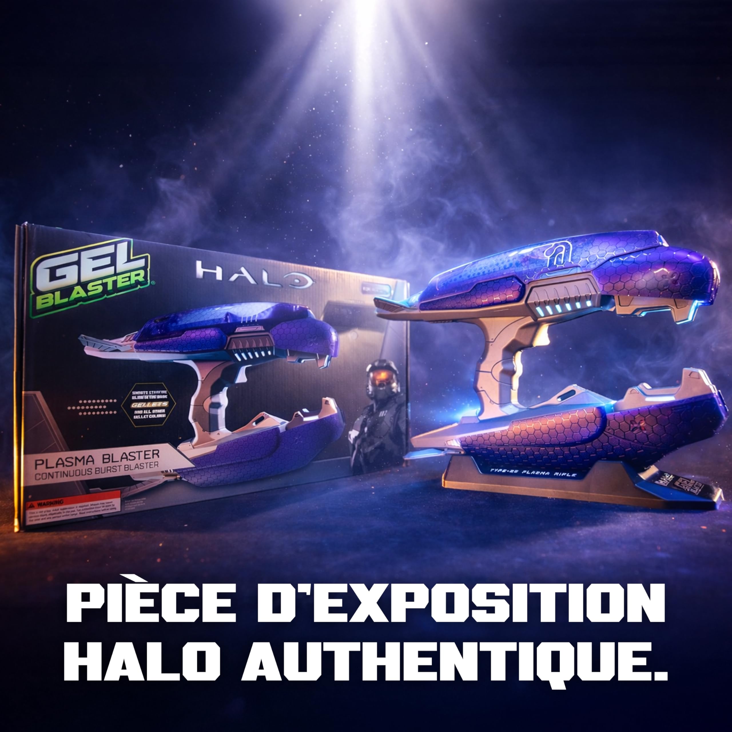 Gel Blaster Halo Plasma Rifle - Réplique Licenciée, Phosphorescent, 14+
