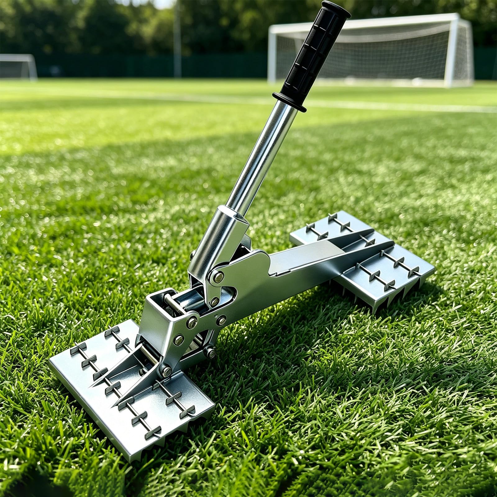 Strumento di installazione del prato artificiale – Estrattore e strumento di cucitura, in acciaio zincato resistente, eliminatore di spazi vuoti per giardino, parco giochi, campo da calcio, area