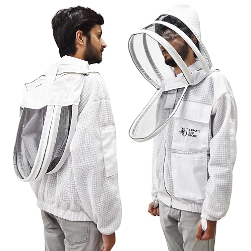 Miniatura 2 de Ultimate Bee Store Chaqueta de abeja ultra ventilada para apicultores, chaqueta de apicultura de 3 capas resistente a las picaduras para hombres y