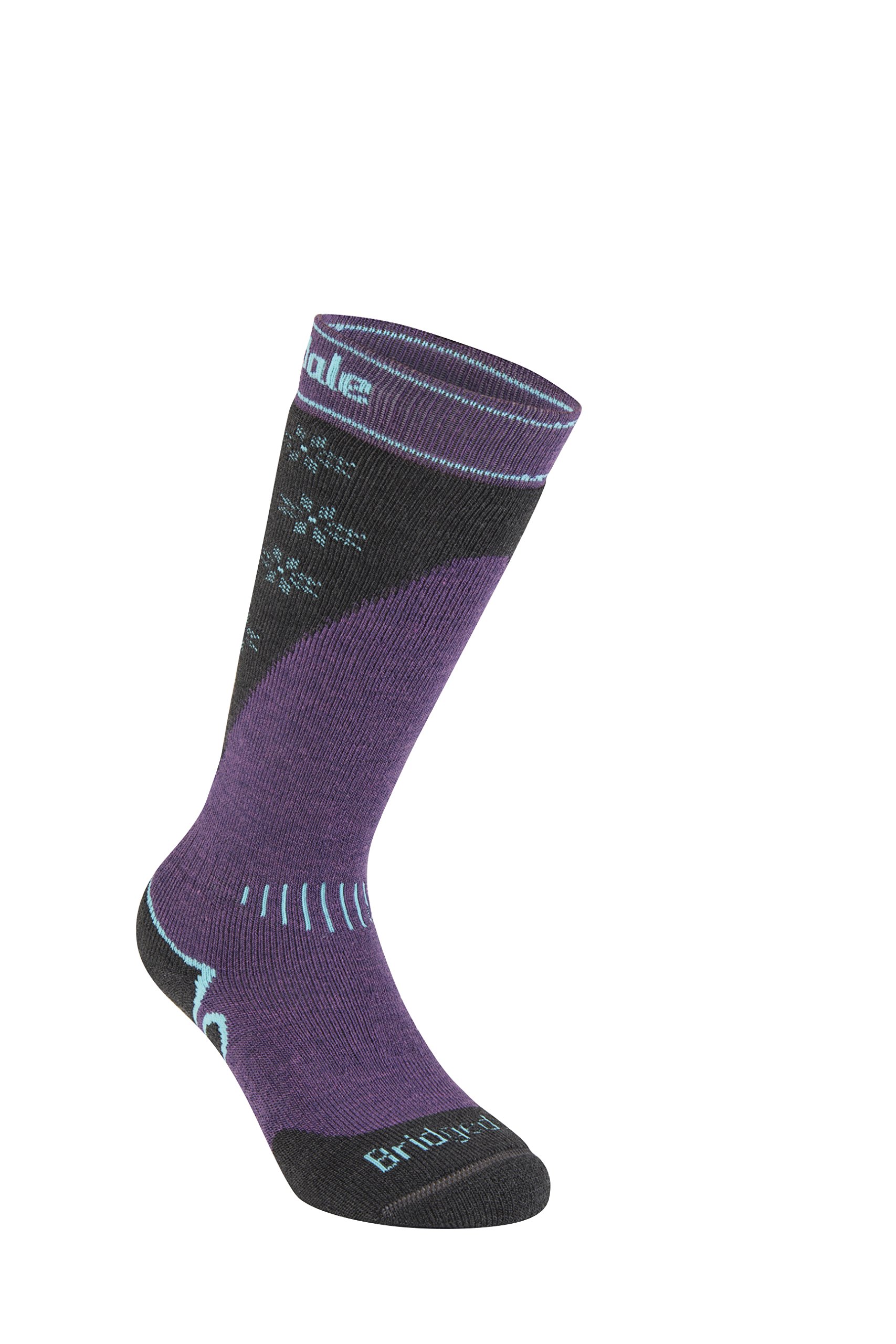 Bridgedale Women's Midweight Plus Ski - Merino Endurance Socks, Dark Purple, Small