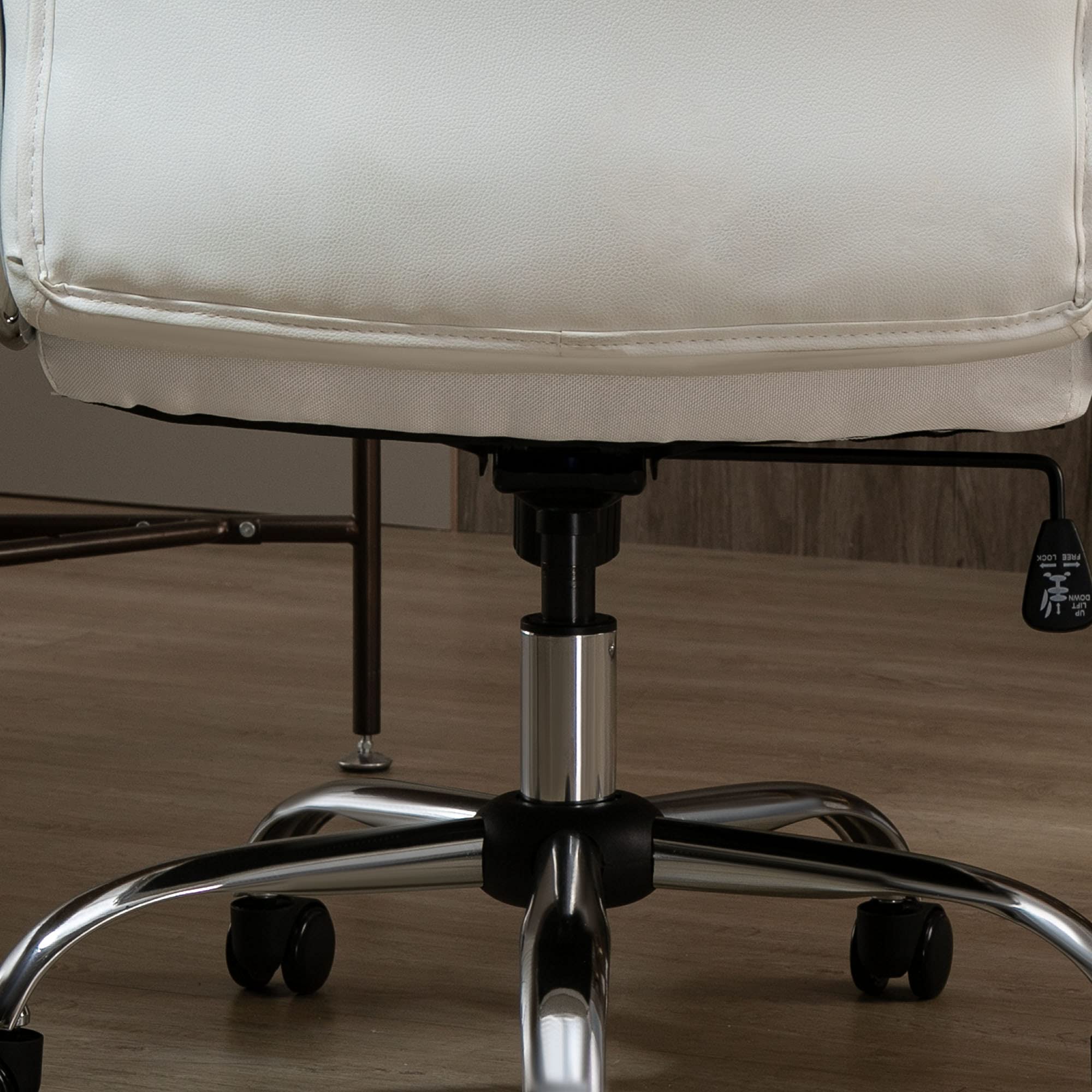 biurowe Vinsetto fotel biurowy krzesło do gier fotel obrotowy ergonomiczne z funkcją kołysania regulacja wysokości wzór w romby nowoczesne eleganckie luksusowe skóra PU metal pianka kolor biały