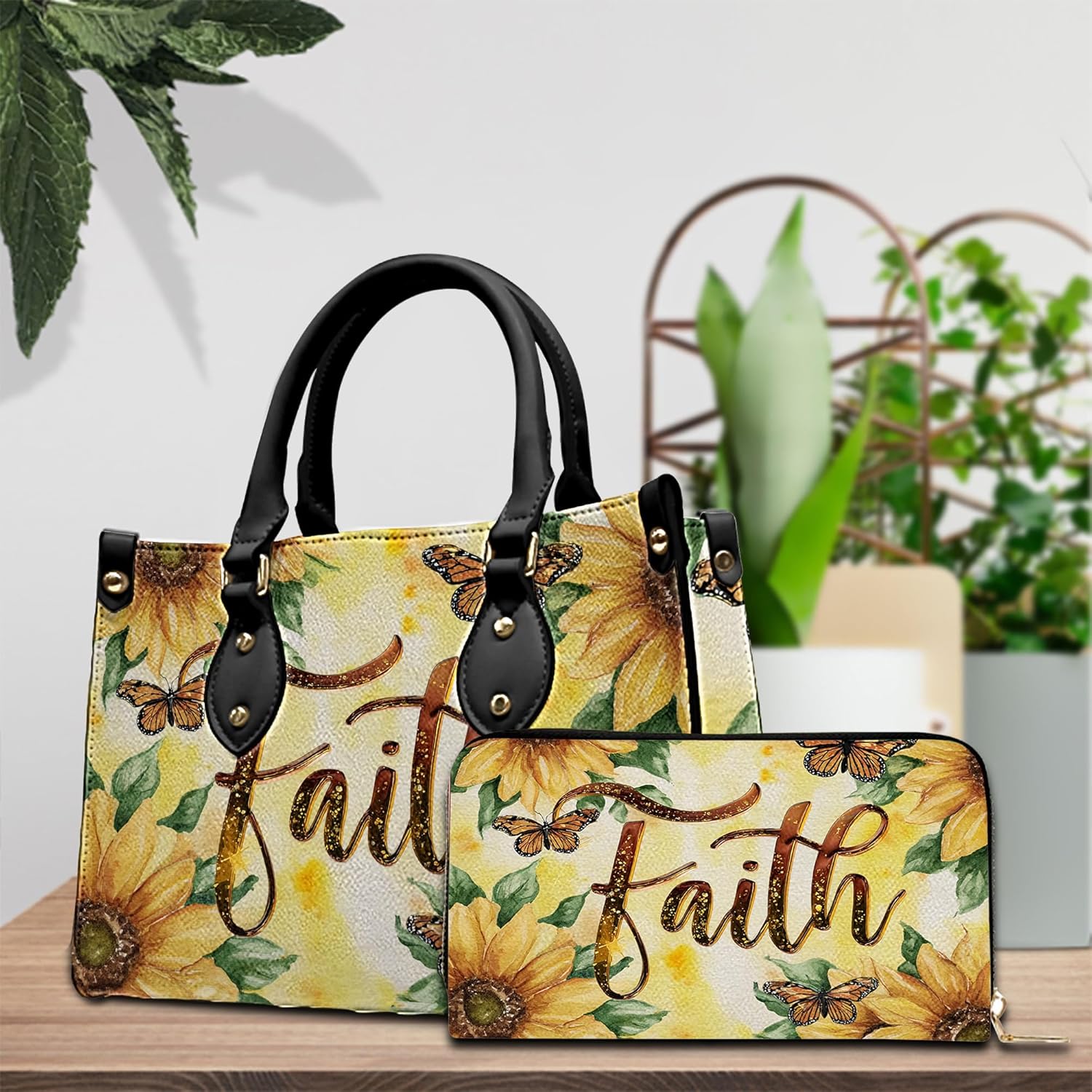 Christian Leather Handbag, Custom Faith with Cross Religious PU Leather Purse Gift for Women, Mom, Sister | PU Leather, Strap Adjustable