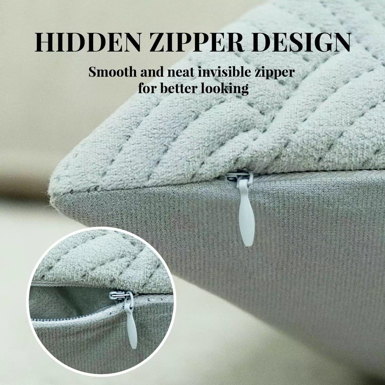 Neutral Pillow Covers 18x18 Decorative Throw Pillows for Couch Set of 4 Bedroom Living Room Home Decor Sofa Bed Cushion Cases Velvet Modern Mix and Match Dark Grey Brown White