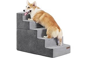 Lesure Dog Stairs for Small Dogs - Taller, Wider, Sturdier than other Brands