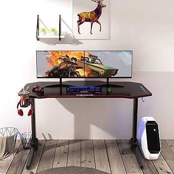 U-POWER LEDゲーミングデスク 幅140cm×奥行65cm U-POWER ゲーミングデスク [日本メーカー監修] LED 幅140cm×奥行