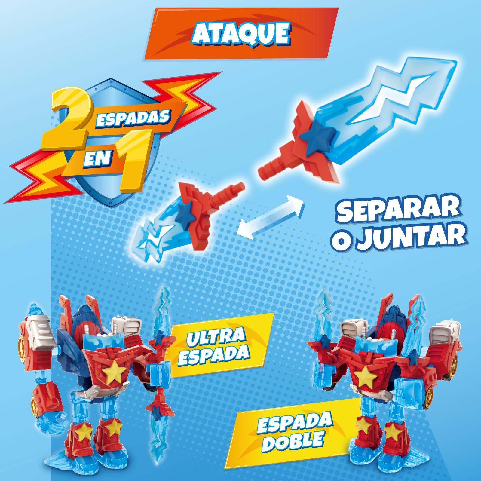 SUPERTHINGS Turbo Warrior Power – Robot héroe transformable. El Robot se transforma en un Coche. Incluye 1 Turbo Warrior, 1 Accesorio Exclusivo y 1 SuperThing Exclusivo
