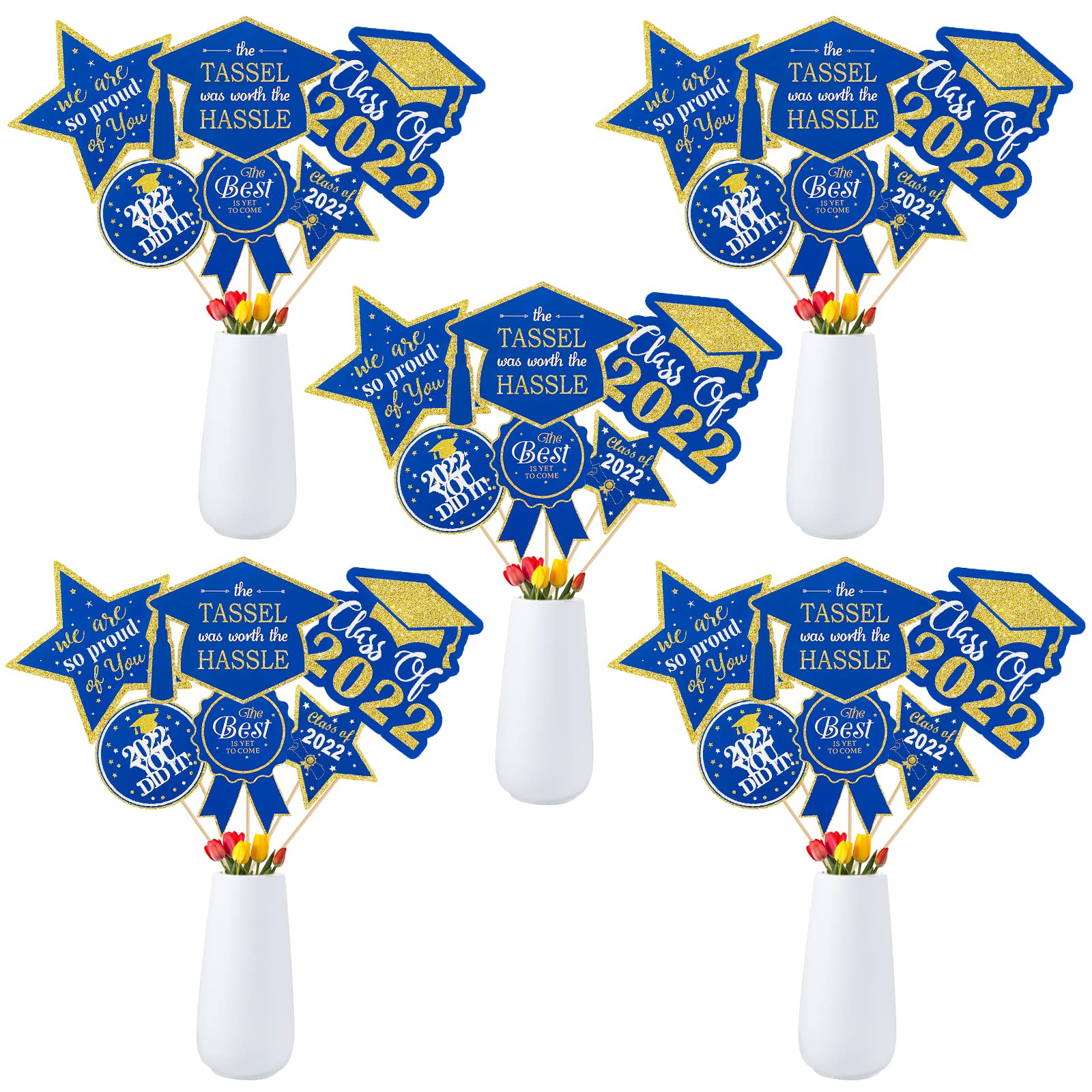 Buy 30Pcs 2022 Graduation Party Centerpieces Sticks Blue, Graduation