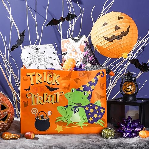 Miniatura 2 de Loveinside Bolsas de regalo recicladas medianas de Halloween con asas, bolsa de regalo reutilizable para fiesta de Halloween, bolsa de compras - 13