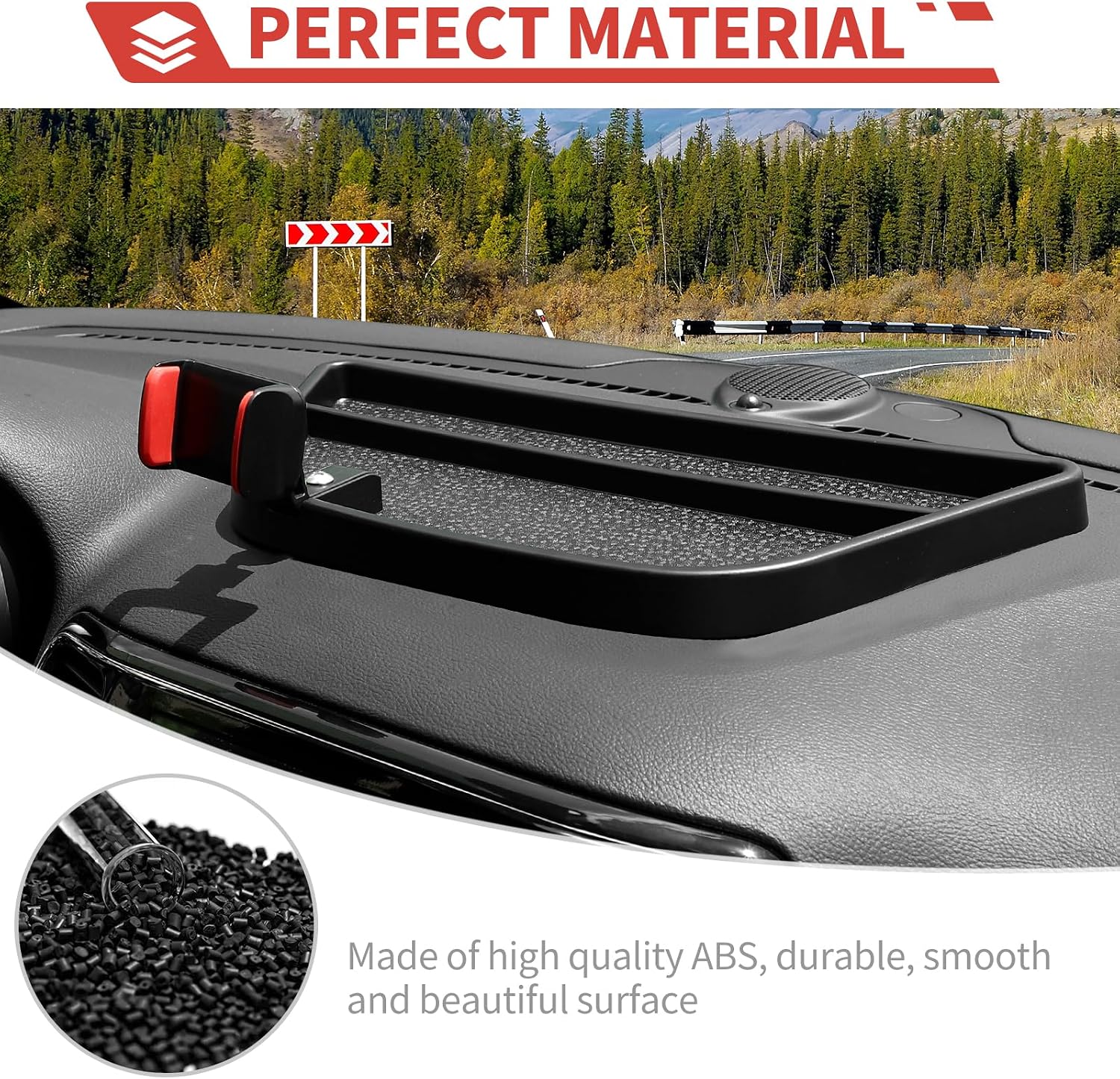Dashboard Phone Holder with Tray fit for Jeep Grand Cherokee 2011-2020 Dash Multi-Mount Phone Mount with Storage Interior Accessories image 4