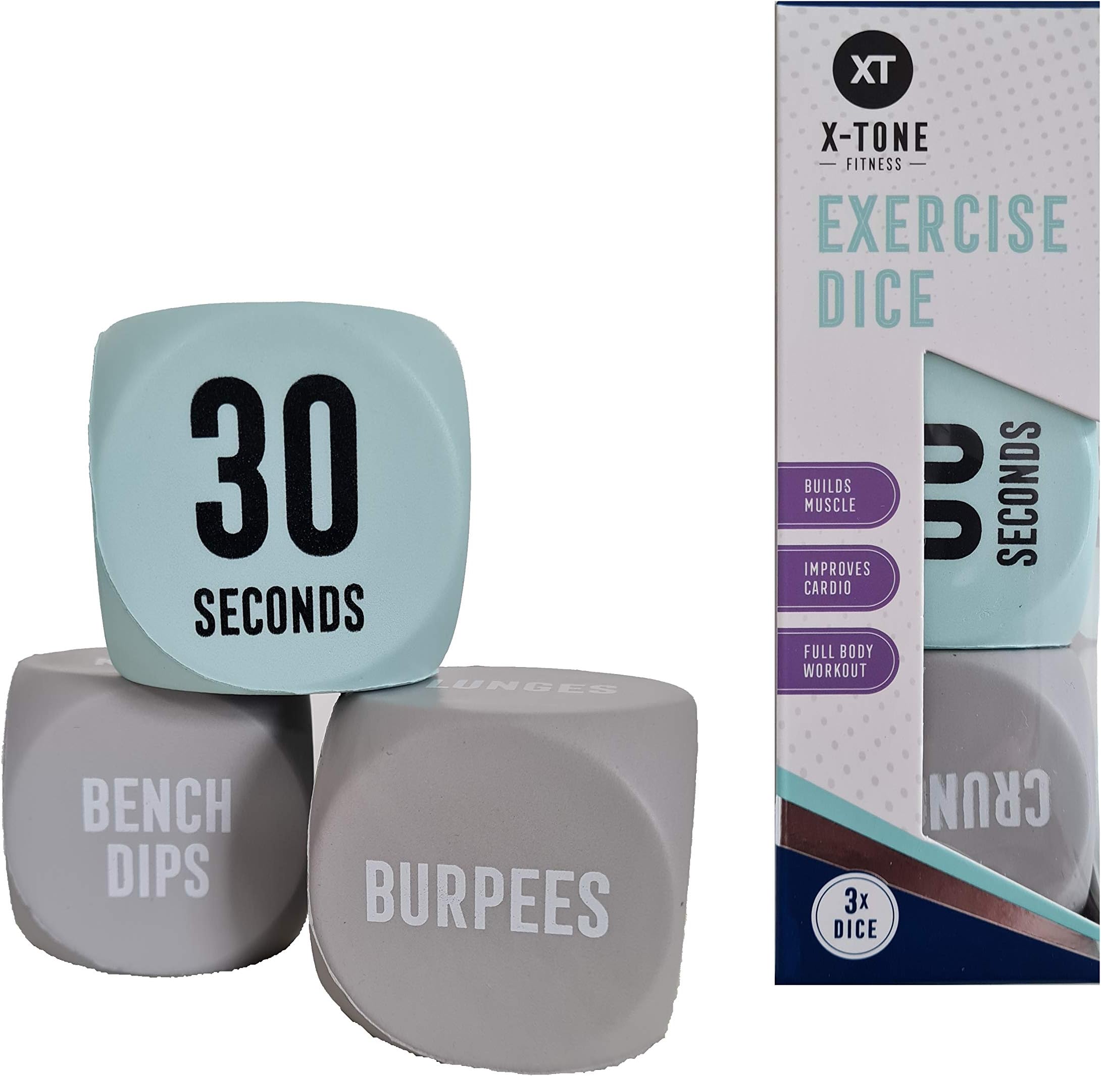 X-Tone Fitness Exercise Dice | Variety to your Full Body Routines | Helps motivate and adds fun | Solo or Group Classes | Builds Muscle and Improves Cardio | Home and Gym Workout Equipment |