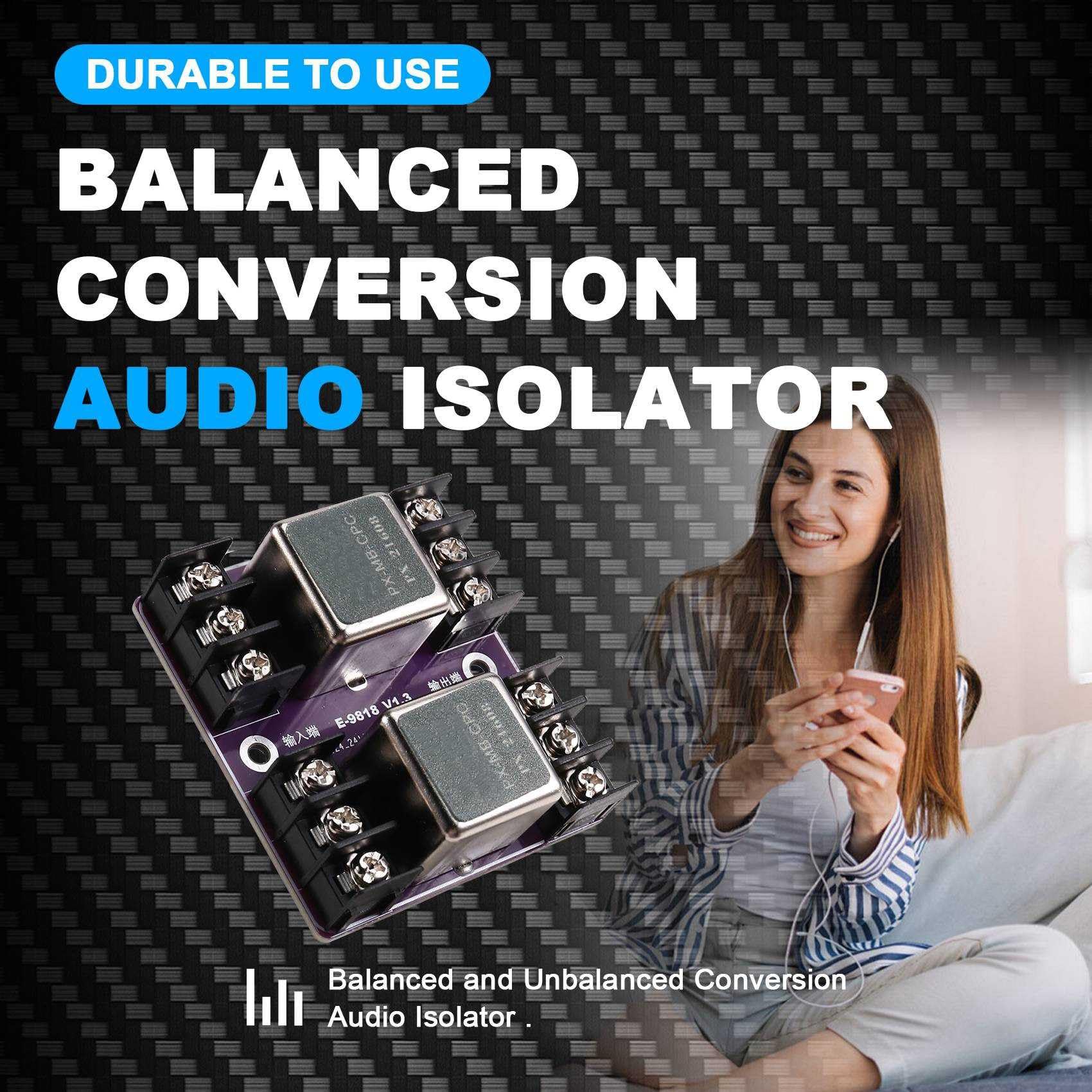 Transformateur D'Isolation Audio Haute Qualité -21608 pour Studio et Audio Domestique, 600:600 Ohms, 20 Hz-20 KHz