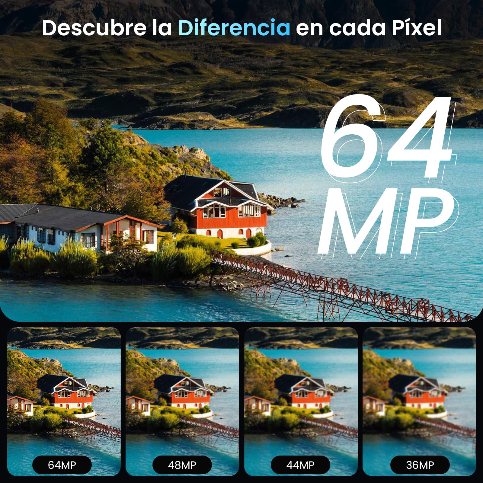 Cámara Digital 4K con WiFi 64MP Cámara de Fotos Digital con Pantalla 3" 180° Abatible, Tarjeta de 32 GB, 2 Baterías, Zoom Digital 16X, Autofoco, Anti-Vibración para Adolescentes, Adulto, Principiante
