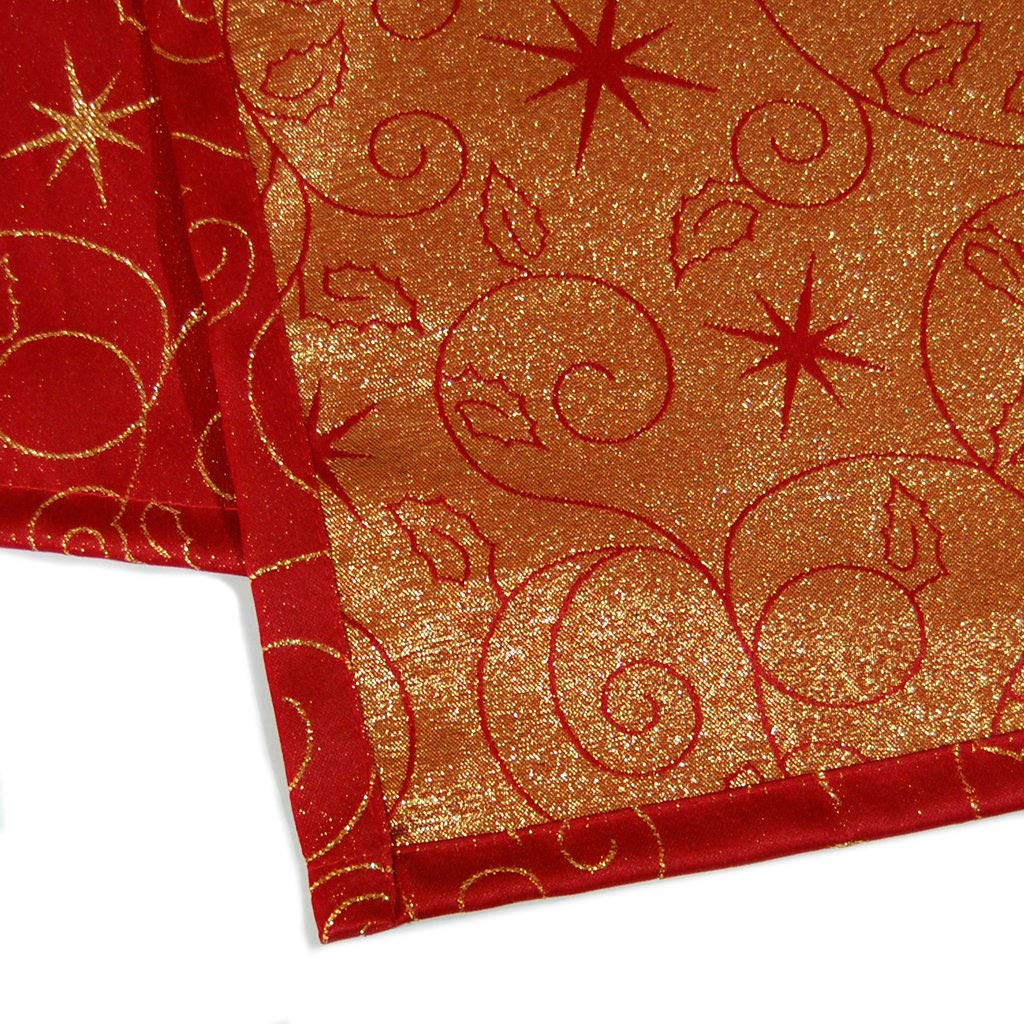BGEUROPE Nappe - Antitache - Rouge - Réf. Christmas Stars - 150cm x 400cm