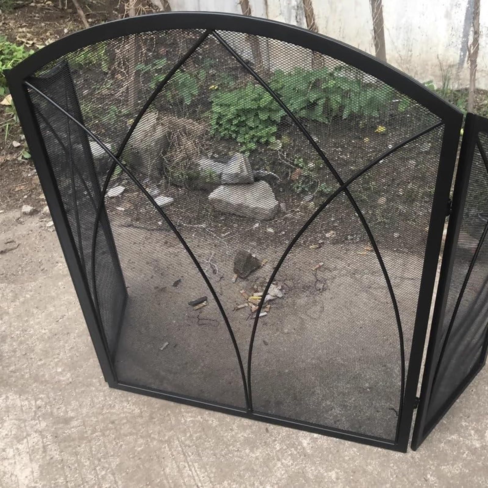 Pantalla para Chimenea Moderna Plegable, Protector de Chispas de Hierro Forjado, Barrera de Seguridad para Chimeneas, Fácil Instalación